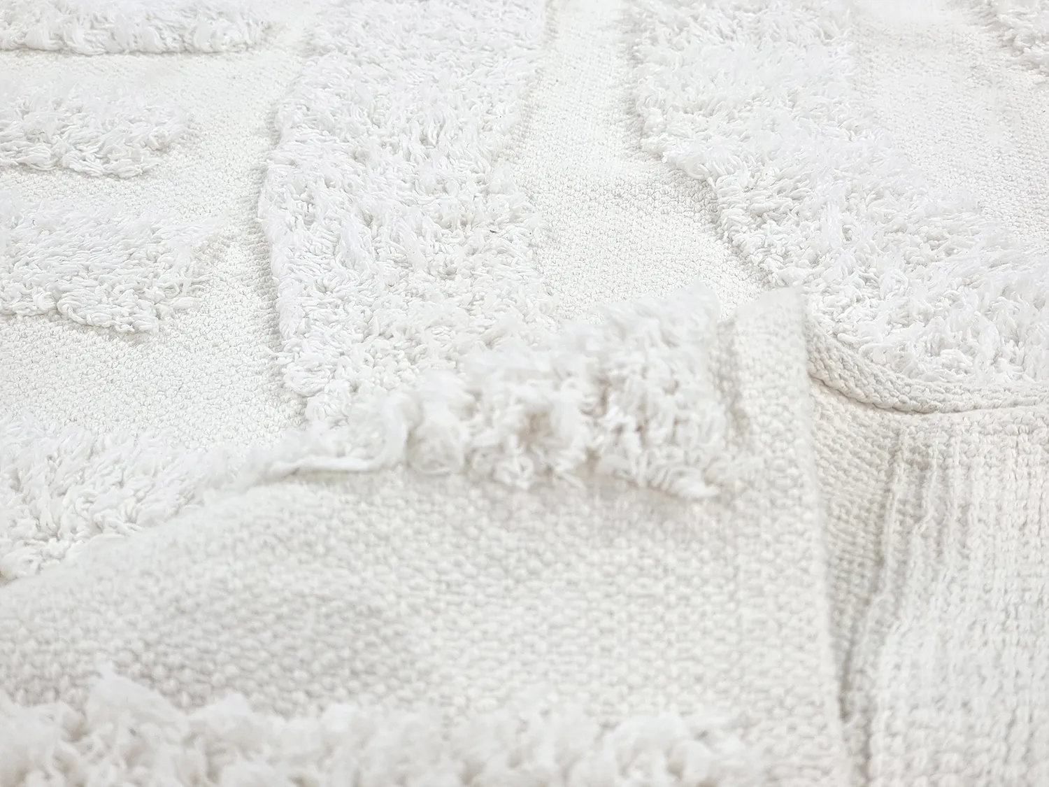 Runde tæpper - Mavis Natural Cotton Shaggy (offwhite)