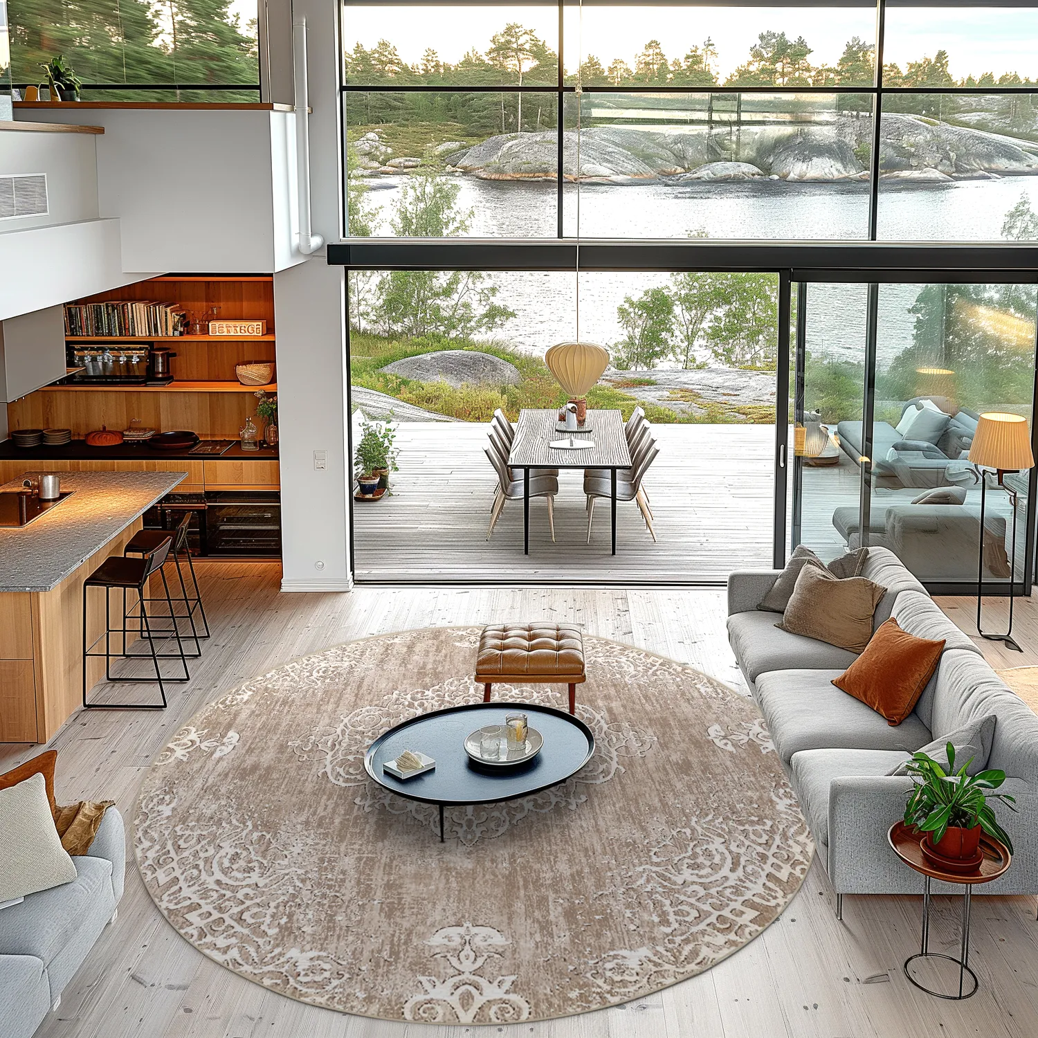 Rundt tæppe - Milazzo (beige)