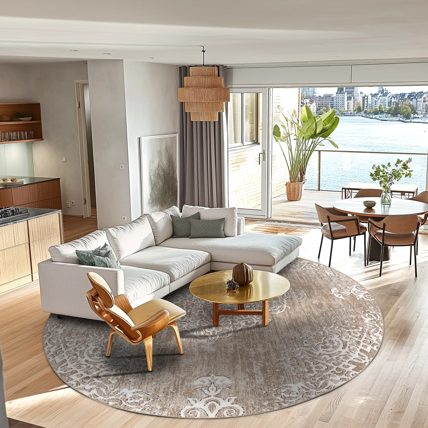 Rundt tæppe - Milazzo (beige)