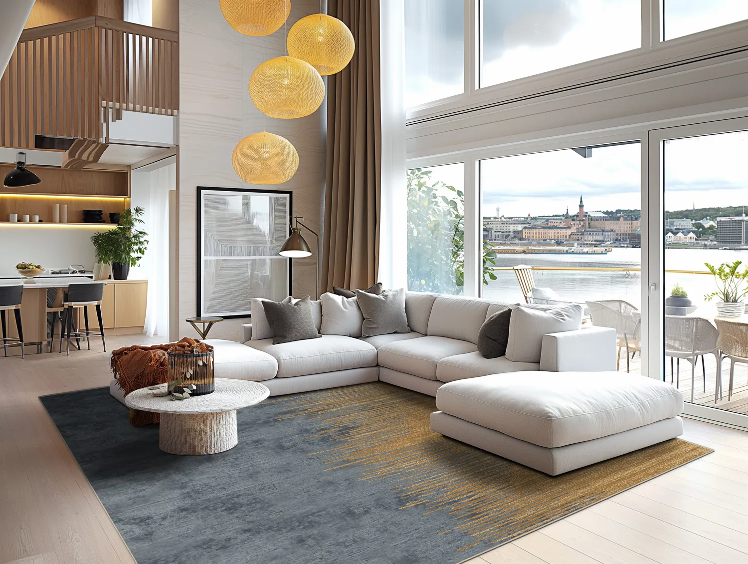 Wilton-tæppe - Mileto (grå/guld)