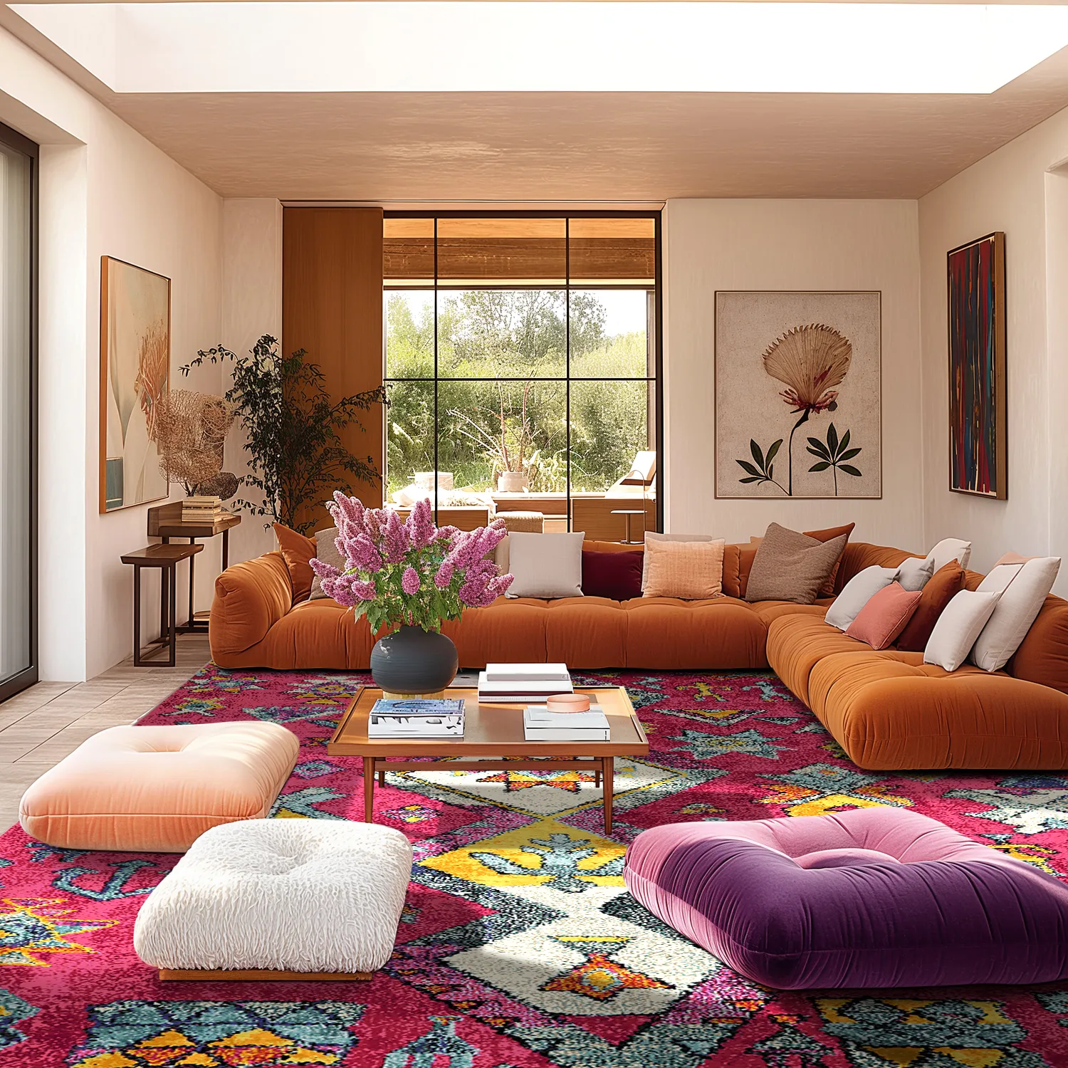 Wilton-tæppe - Misare (lyserød/multi)