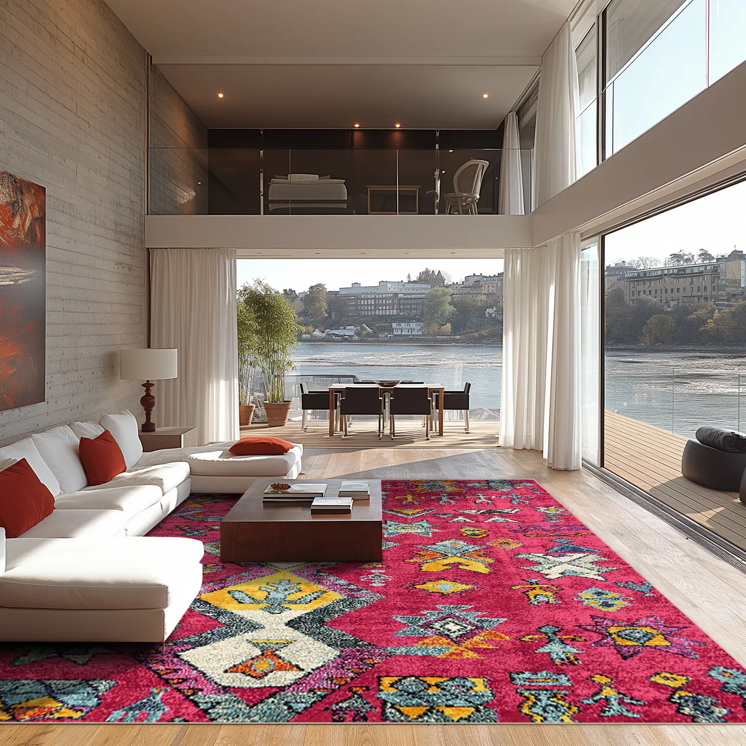 Wilton-tæppe - Misare (lyserød/multi)