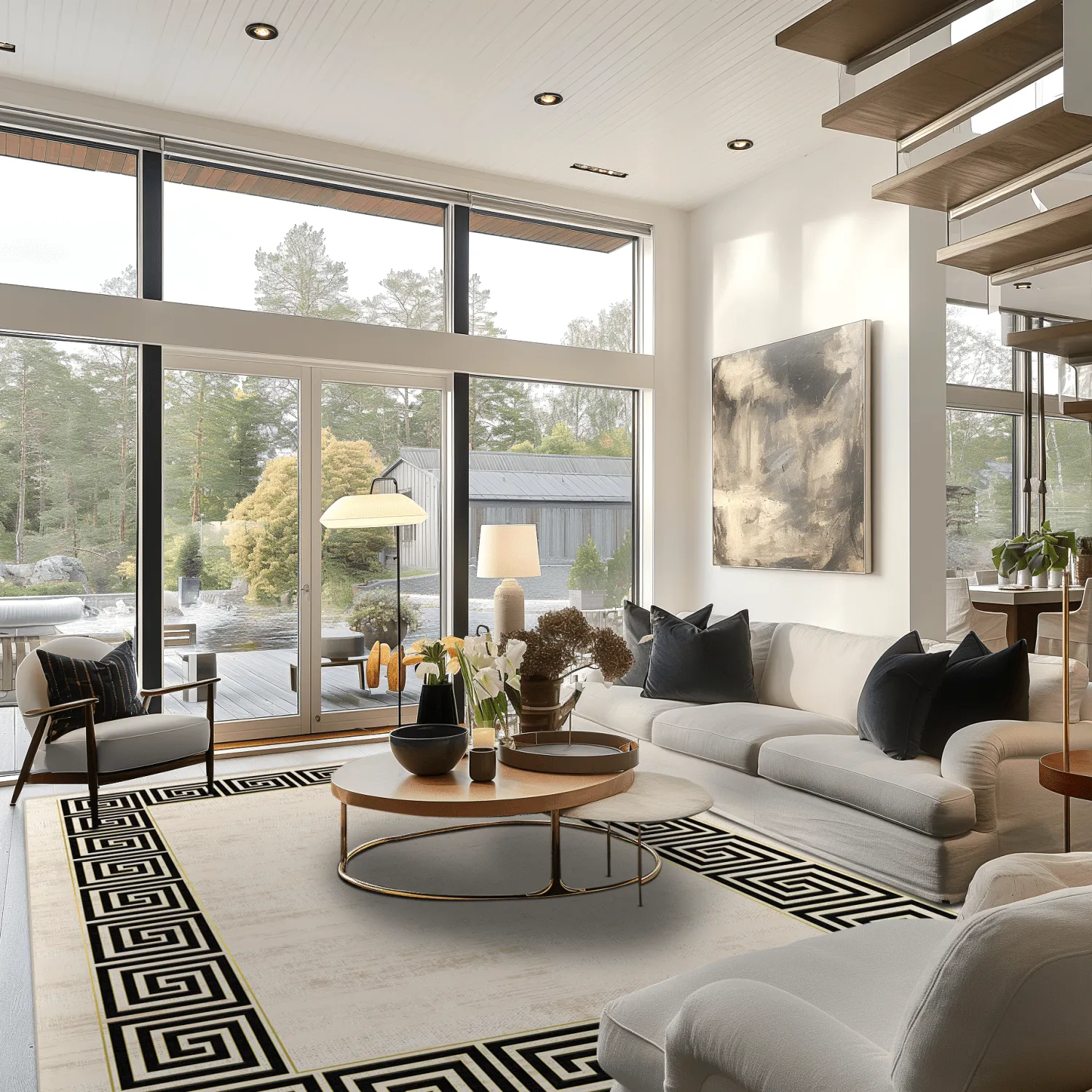 Wilton-tæppe - Mytos (beige/sort)