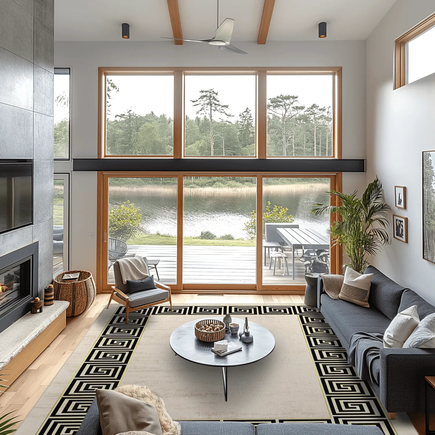 Wilton-tæppe - Mytos (beige/sort)