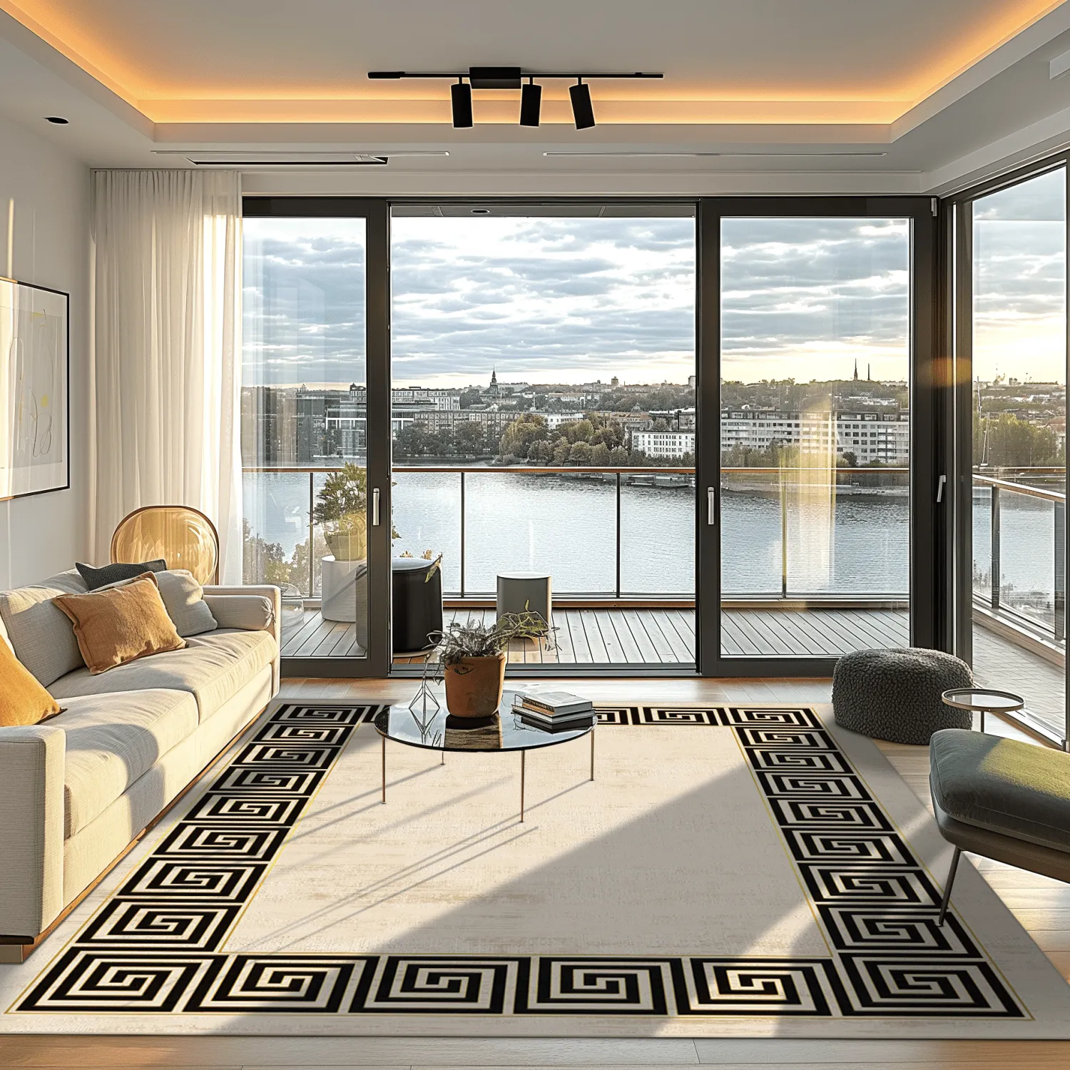 Wilton-tæppe - Mytos (beige/sort)