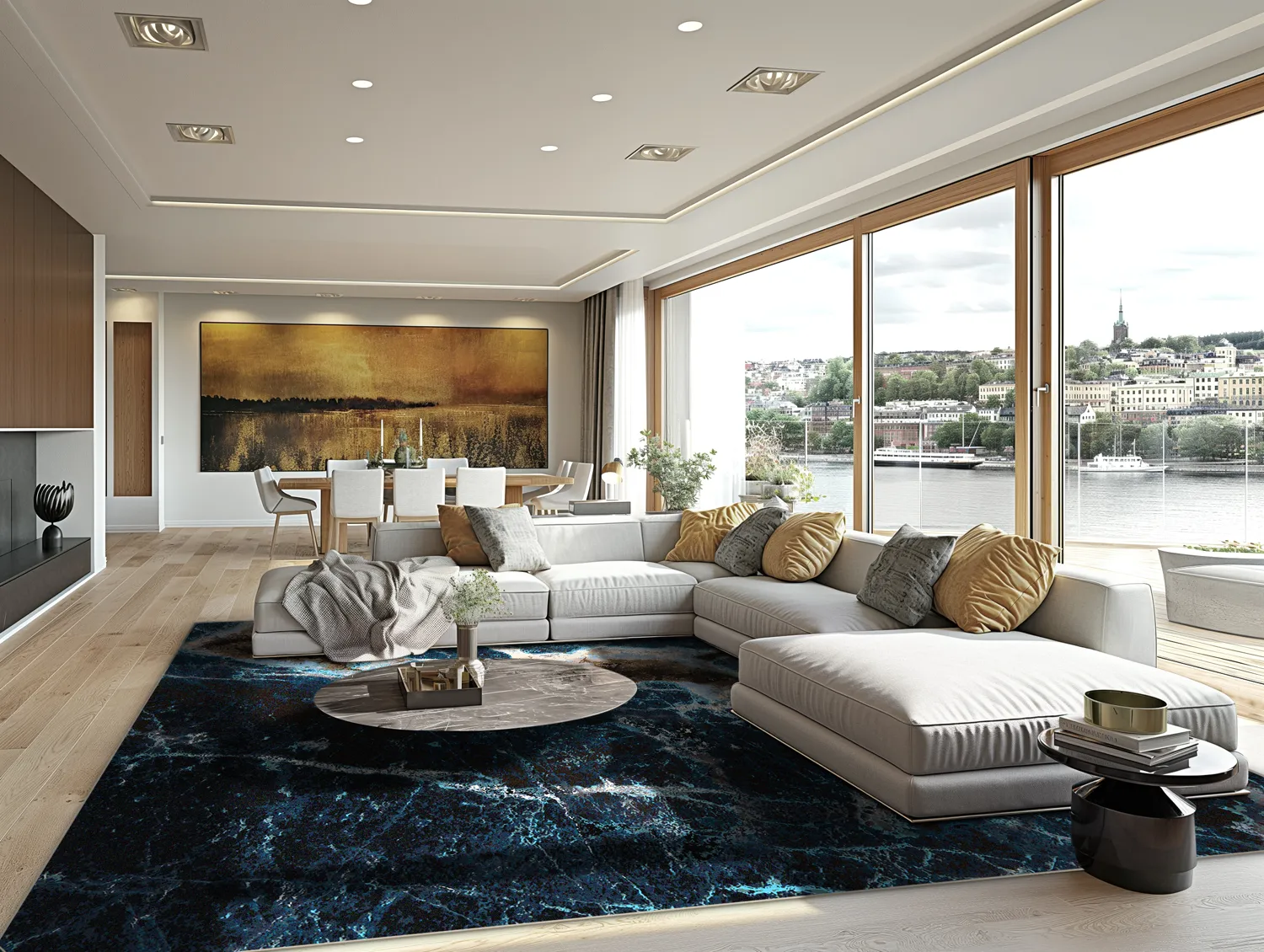 Wilton-tæppe - Narbolia (blå/multi)