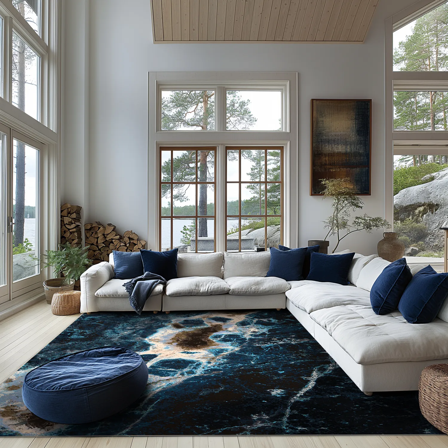 Wilton-tæppe - Narbolia (blå/multi)