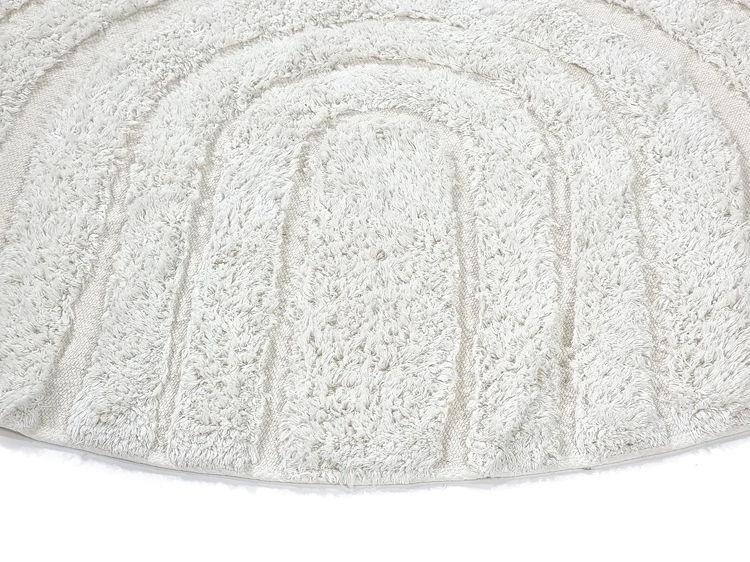 Runde tæpper - Navarra Natural Cotton Shaggy (hvid)