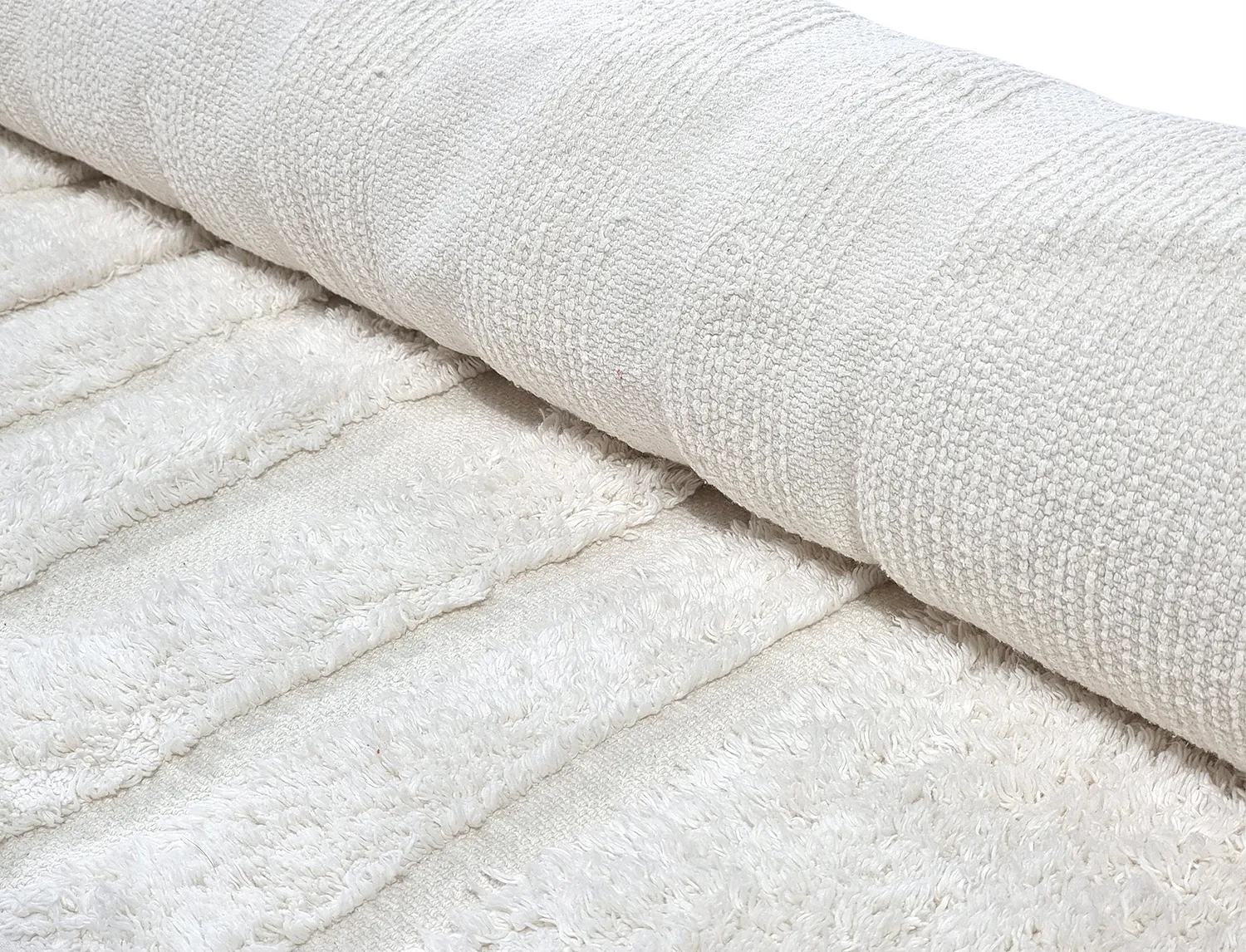 Runde tæpper - Navarra Natural Cotton Shaggy (hvid)
