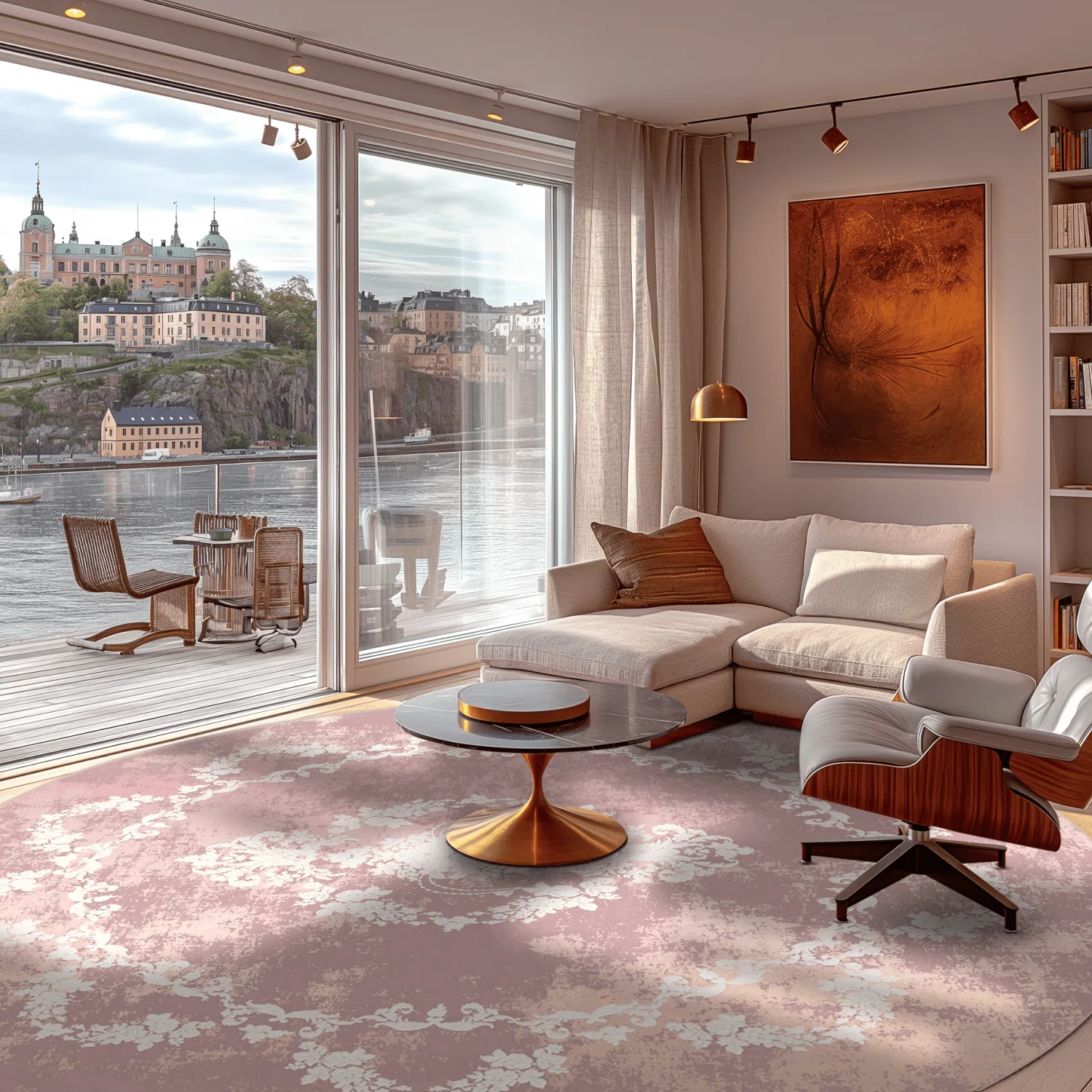 Rundt tæppe - Nefta (lyserød)