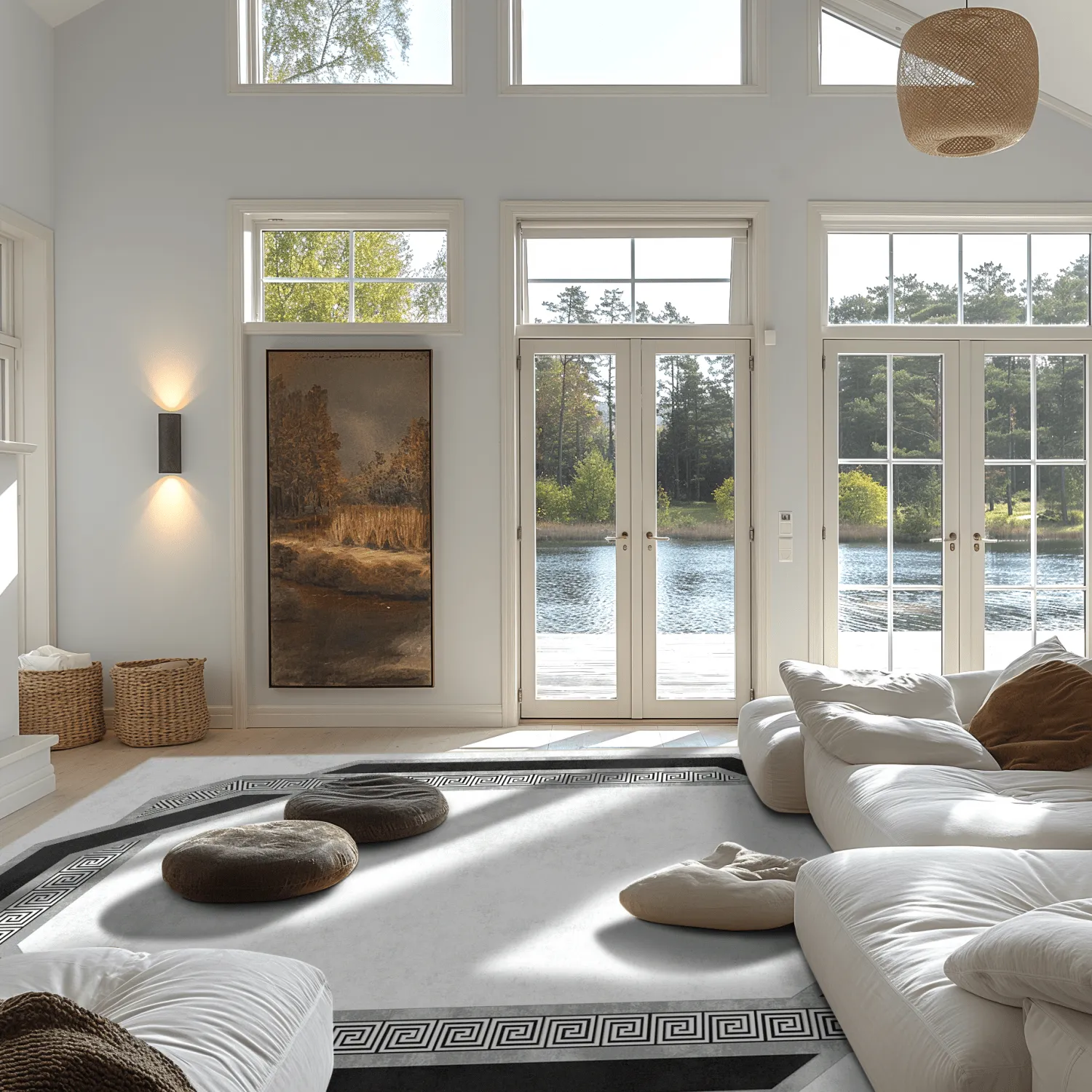 Wilton-tæppe - Olympia (sort/hvid)