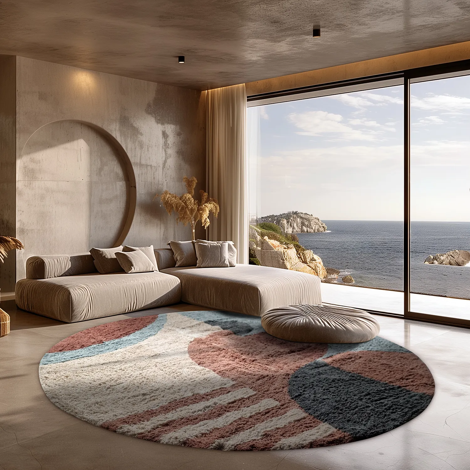 Runde tæpper - Osmery Natural Cotton Shaggy (multi)