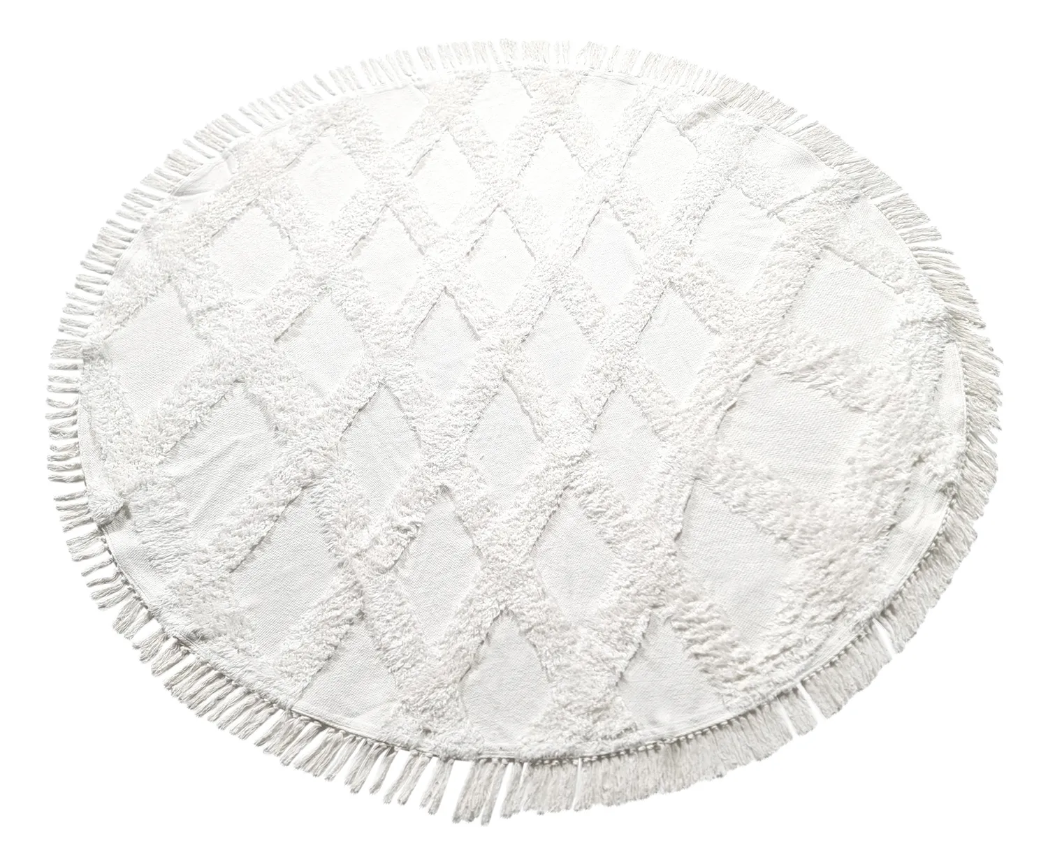 Runde tæpper - Pamplona Natural Cotton Shaggy (offwhite)