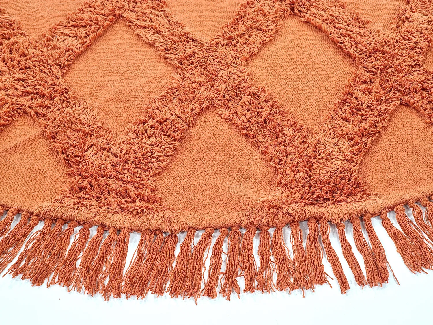 Runde tæpper - Pamplona Natural Cotton Shaggy (terracotta)