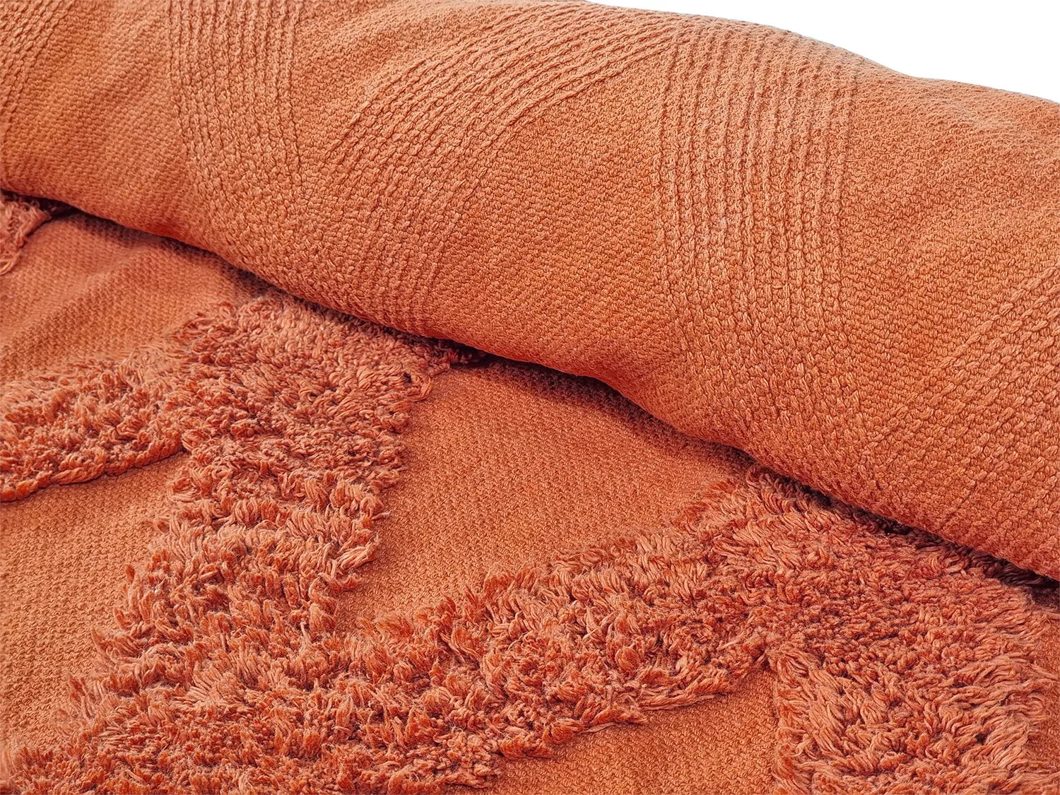 Runde tæpper - Pamplona Natural Cotton Shaggy (terracotta)