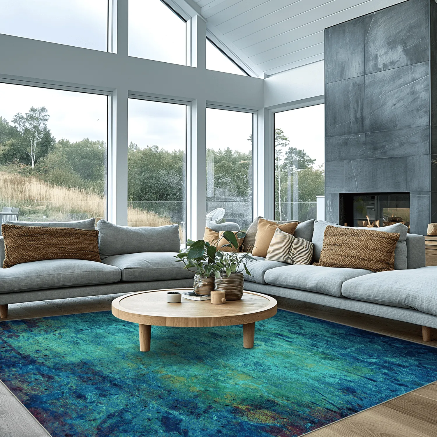 Wilton-tæppe - Pardos (blå)