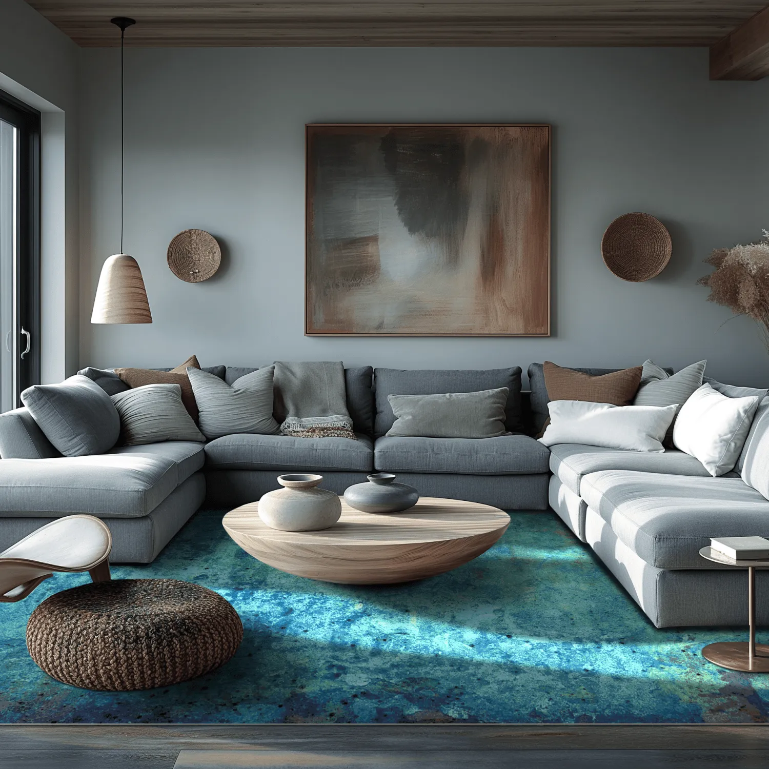 Wilton-tæppe - Pardos (blå)