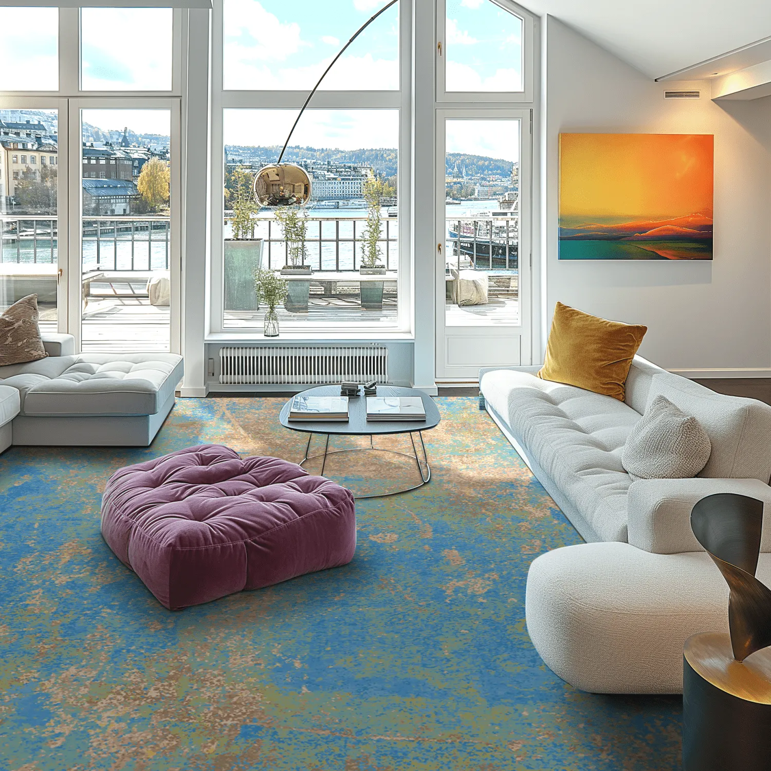 Wilton-tæppe - Pavoa (blå)