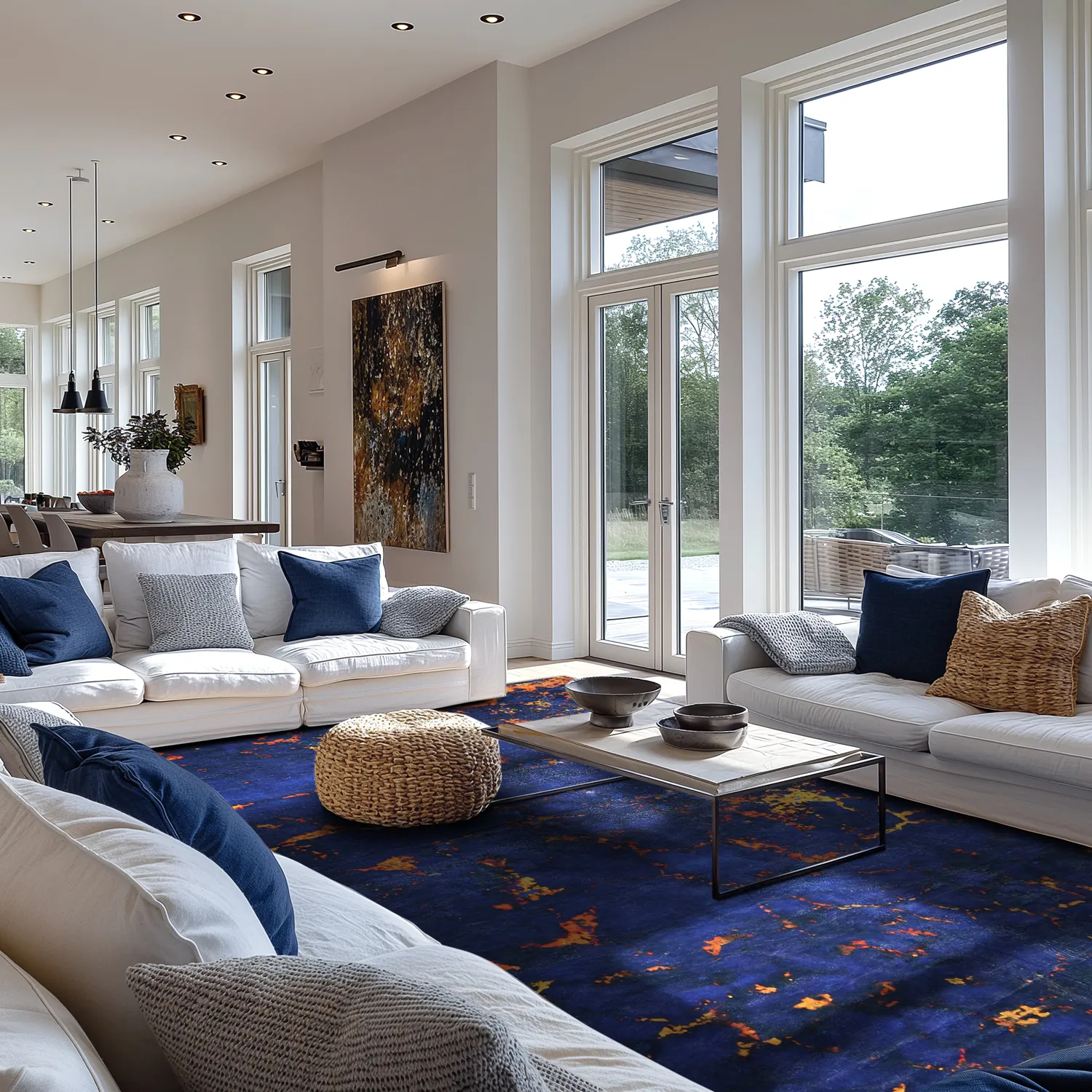 Wilton-tæppe - Peralta (blå)