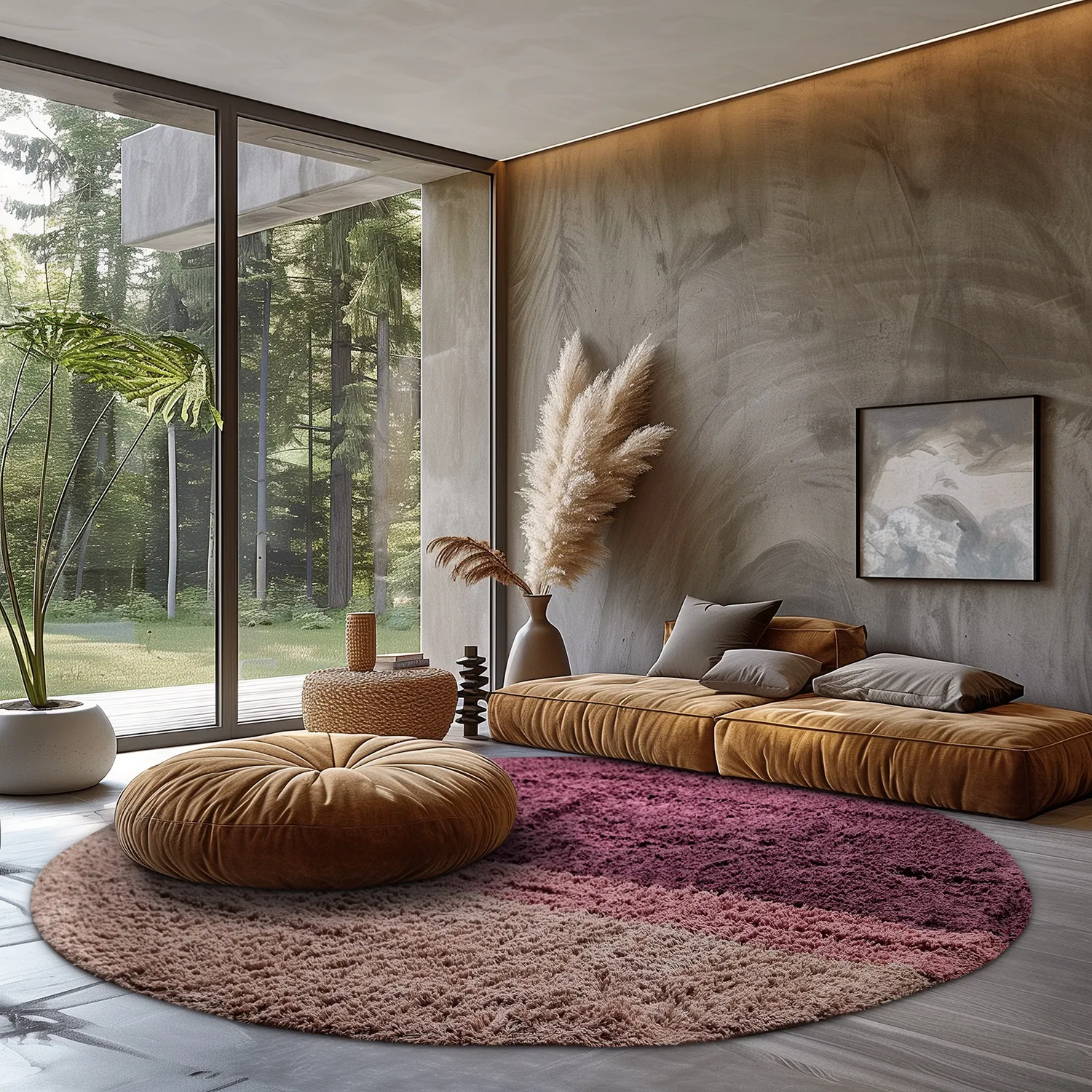 Runde tæpper - Pione Natural Cotton Shaggy (lyserød)