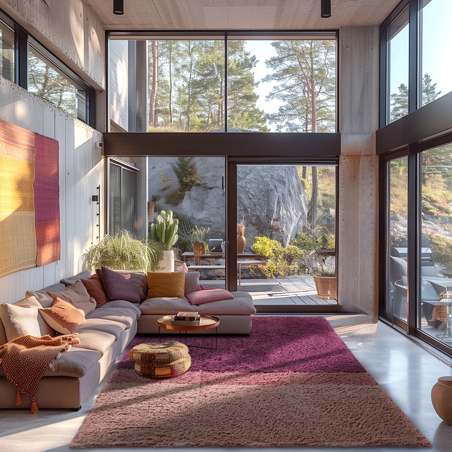 Ryatæpper - Pione Natural Cotton Shaggy (lyserød)