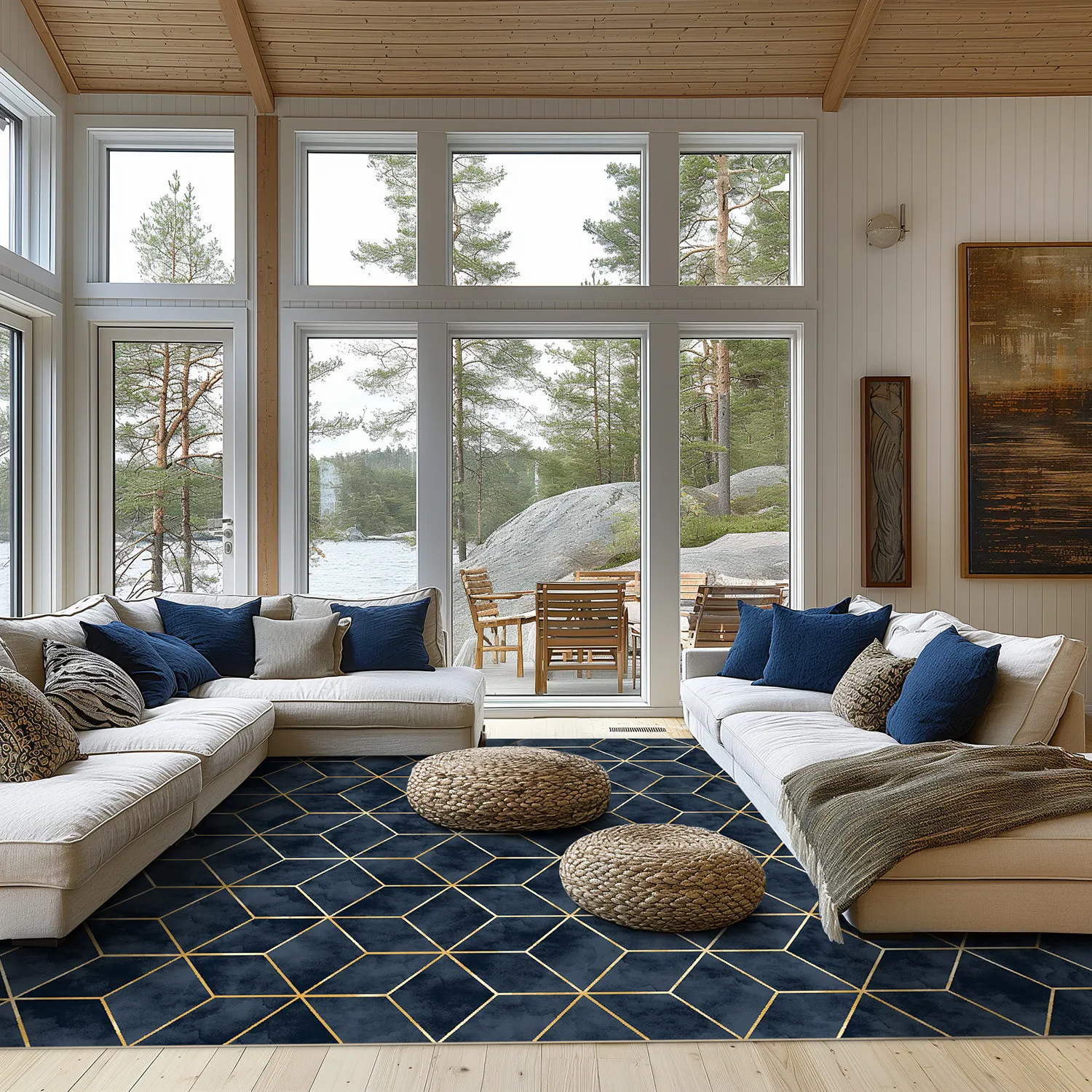 Wilton-tæppe - Remy (mørkeblå)