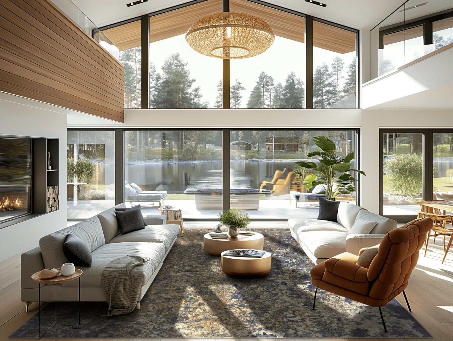 Wilton-tæppe - Rey (blå/multi)