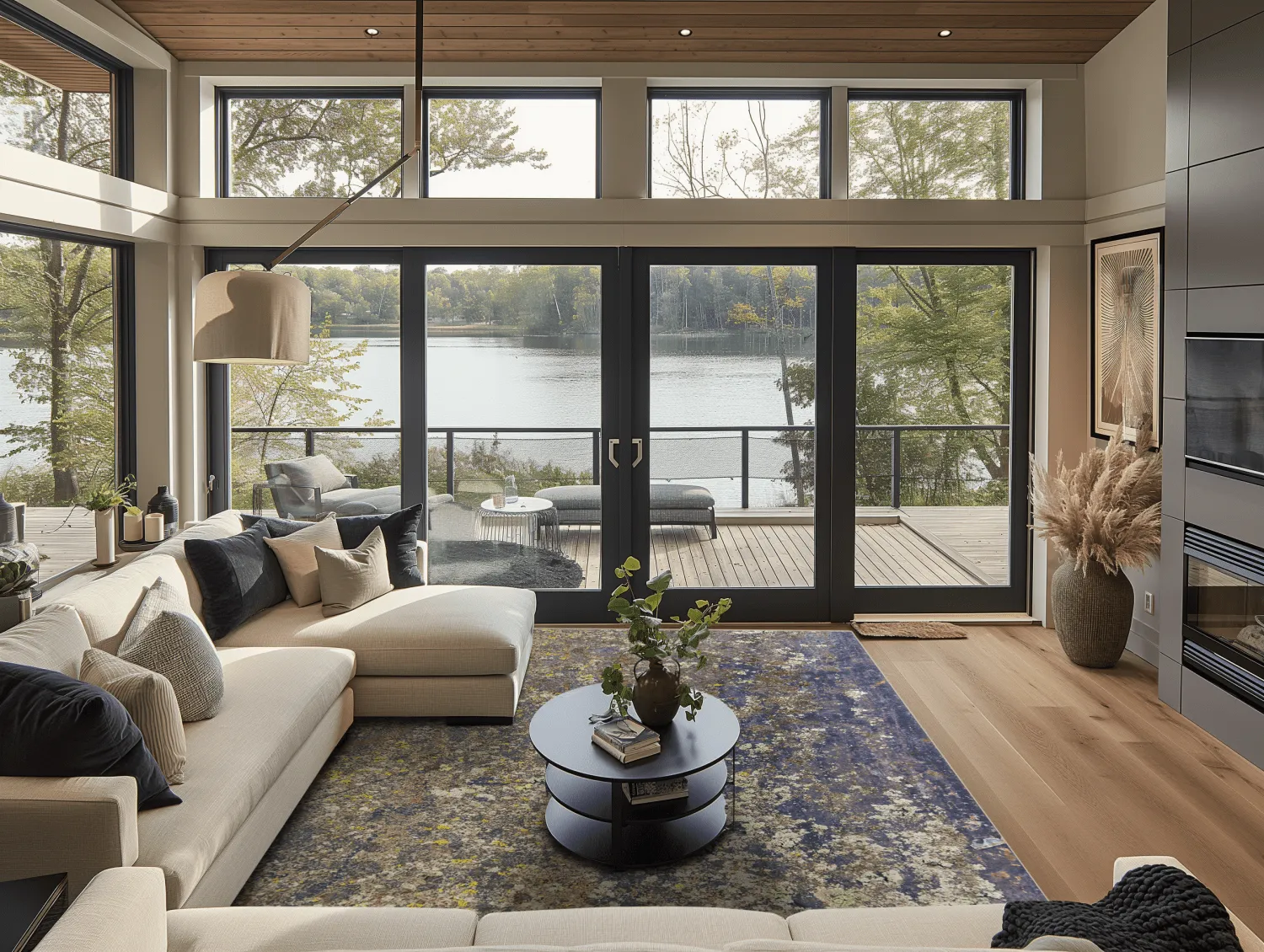 Wilton-tæppe - Rey (blå/multi)