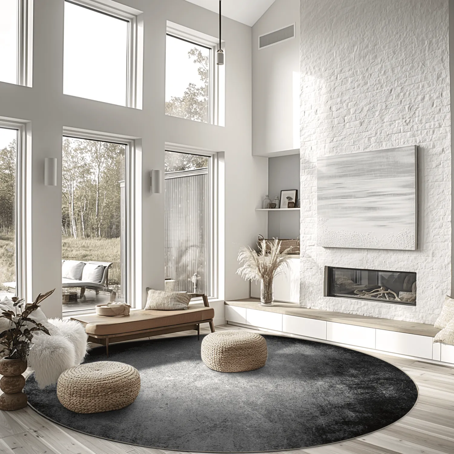 Rundt tæppe - Megara (grå)