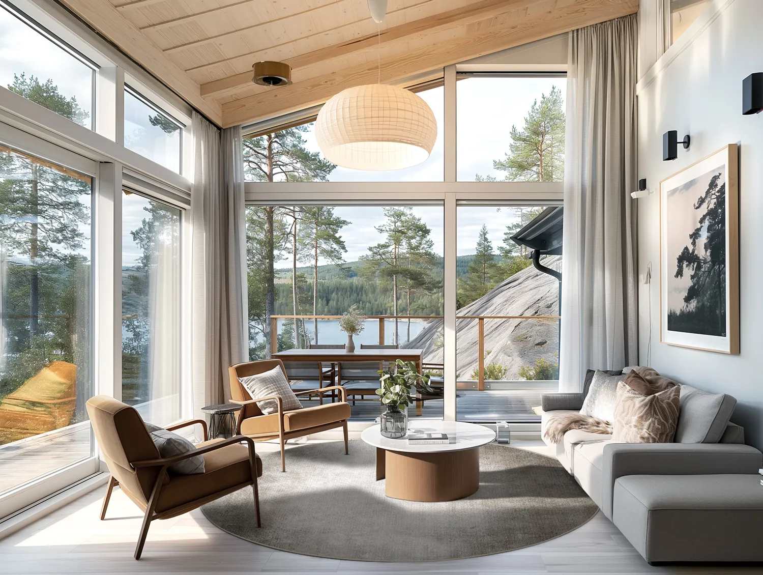 Rundt tæppe - Riano (grå)