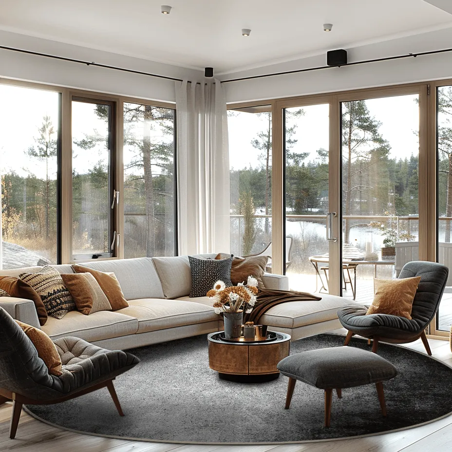 Rundt tæppe - Megara (grå)