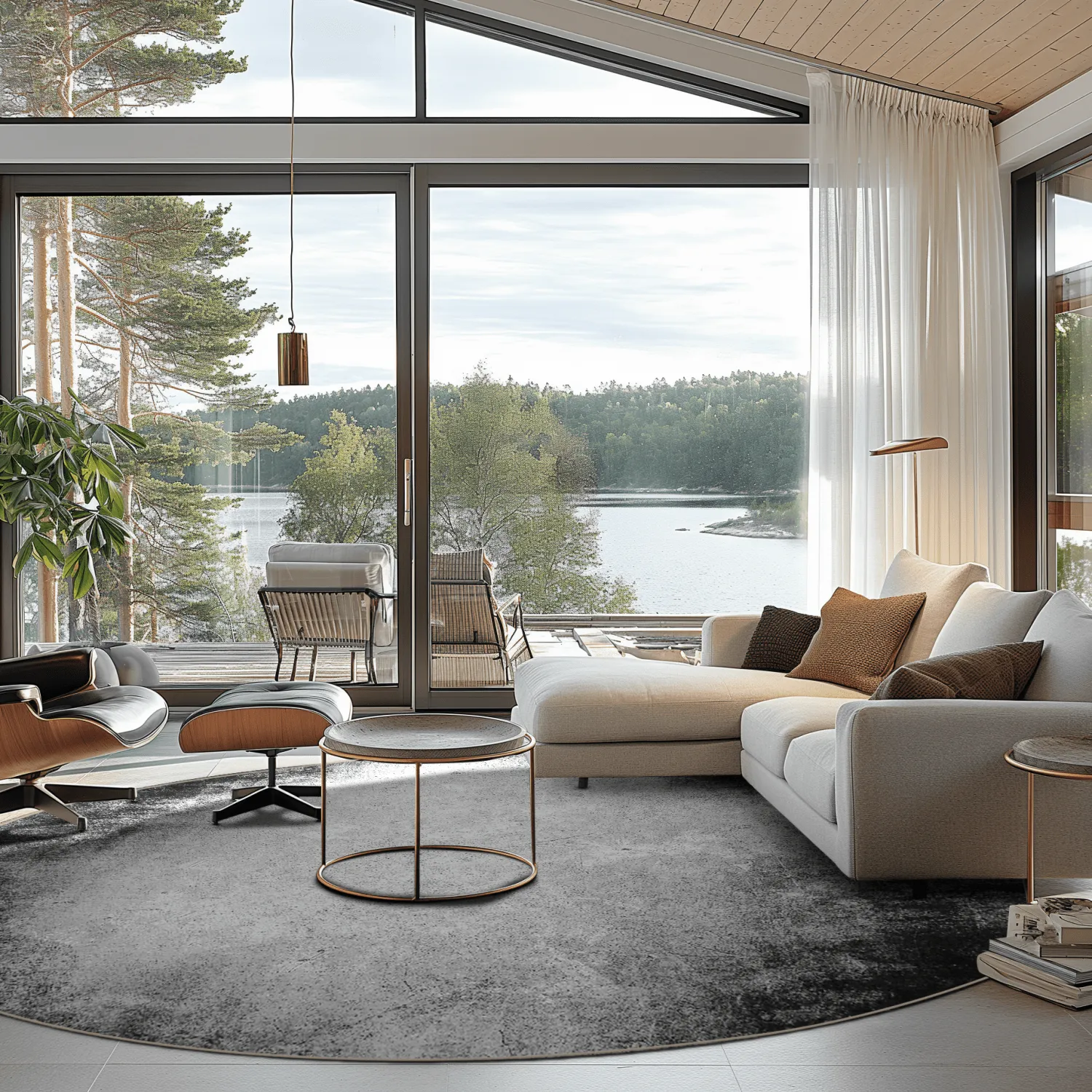 Rundt tæppe - Megara (grå)