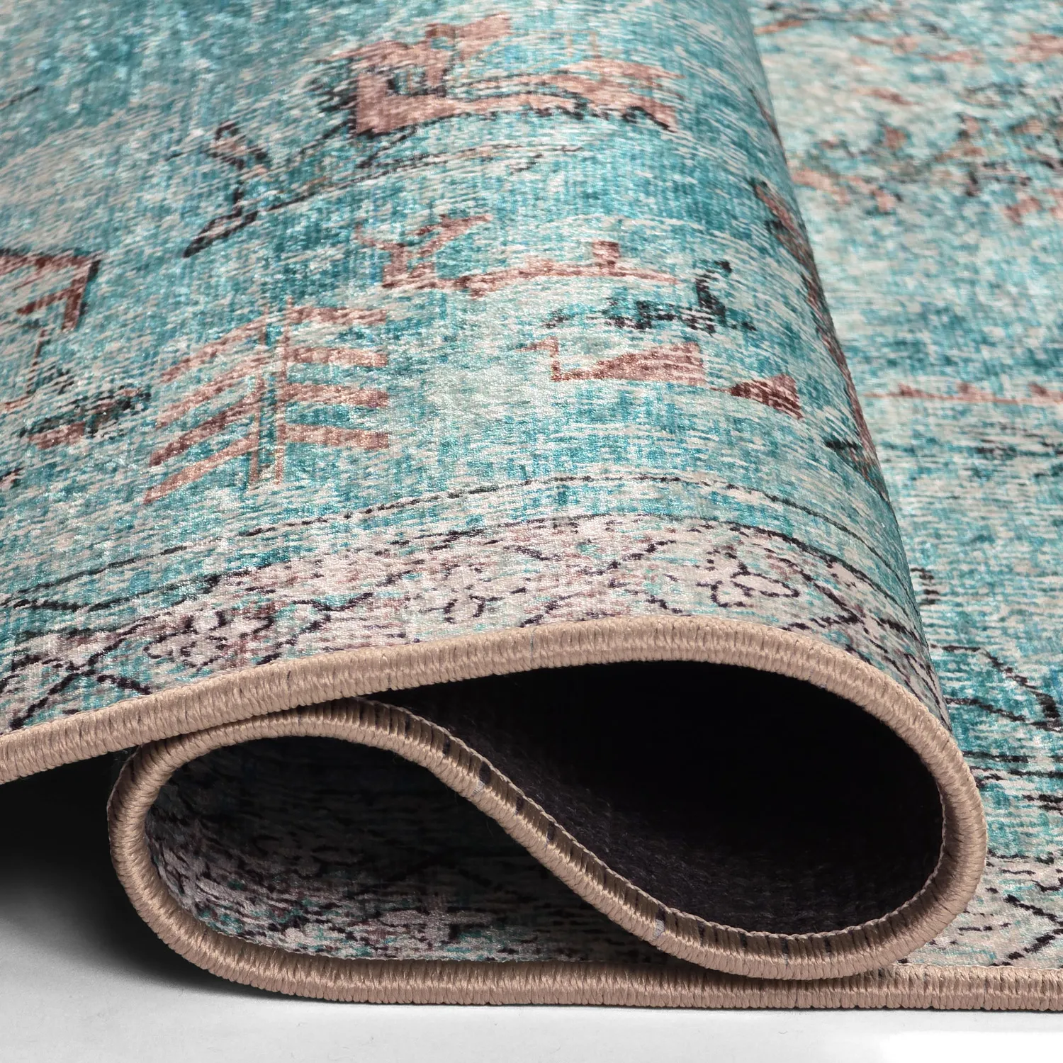 Wilton-tæppe - Rosalie (blå)