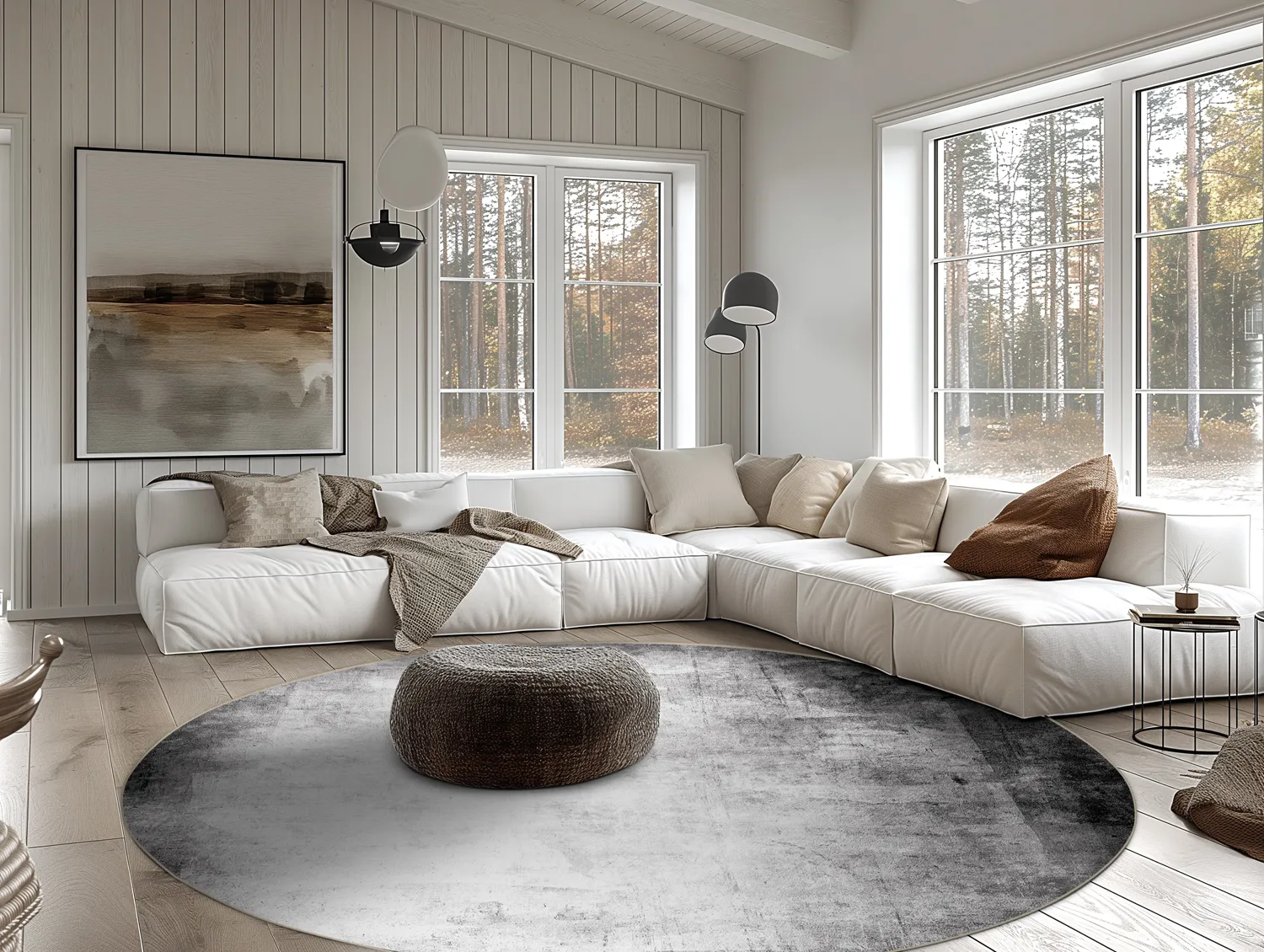 Rundt tæppe - Rosia (grå)