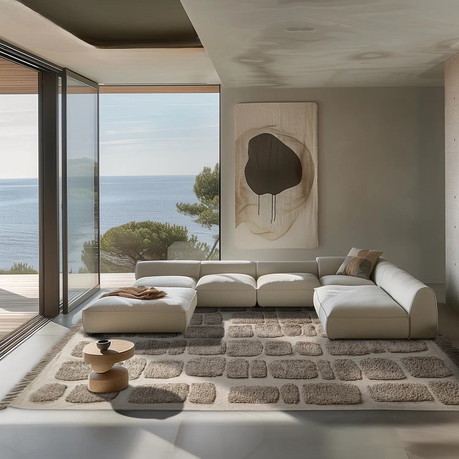 Ryatæpper - Salem Natural Cotton Shaggy (taupe)