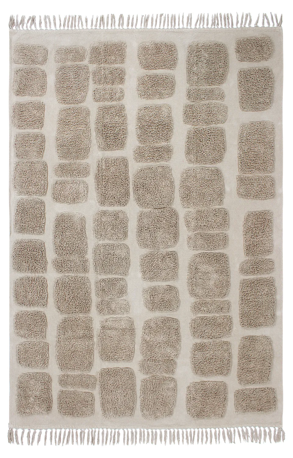 Ryatæpper - Salem Natural Cotton Shaggy (taupe)