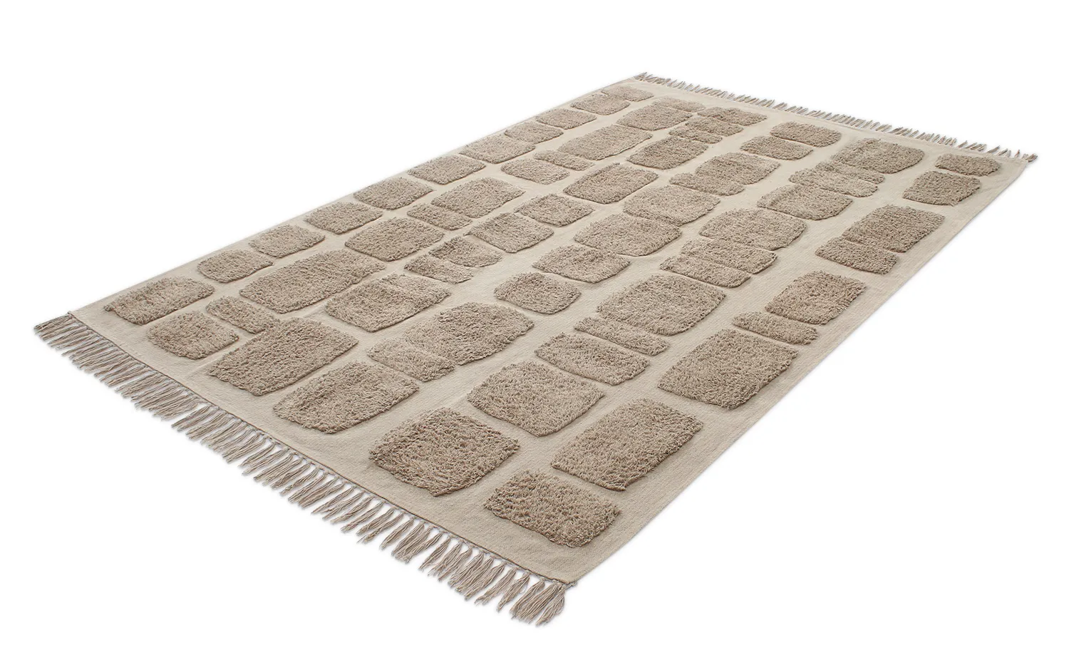 Ryatæpper - Salem Natural Cotton Shaggy (taupe)