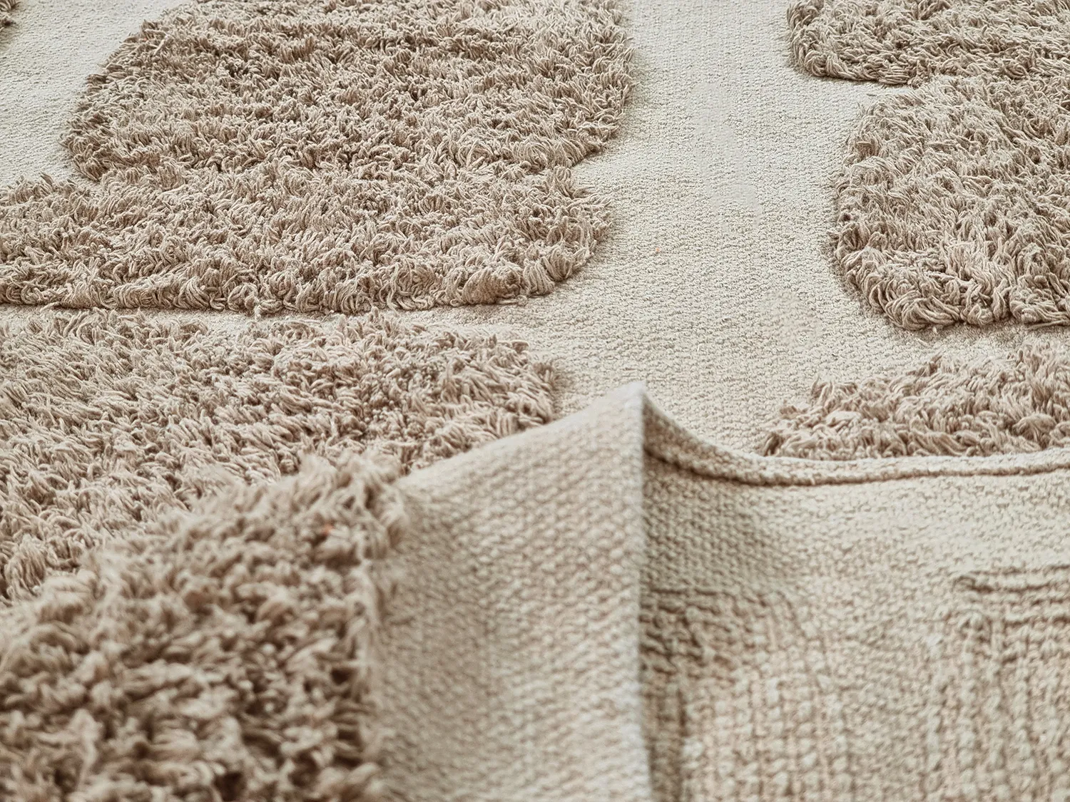 Ryatæpper - Salem Natural Cotton Shaggy (taupe)