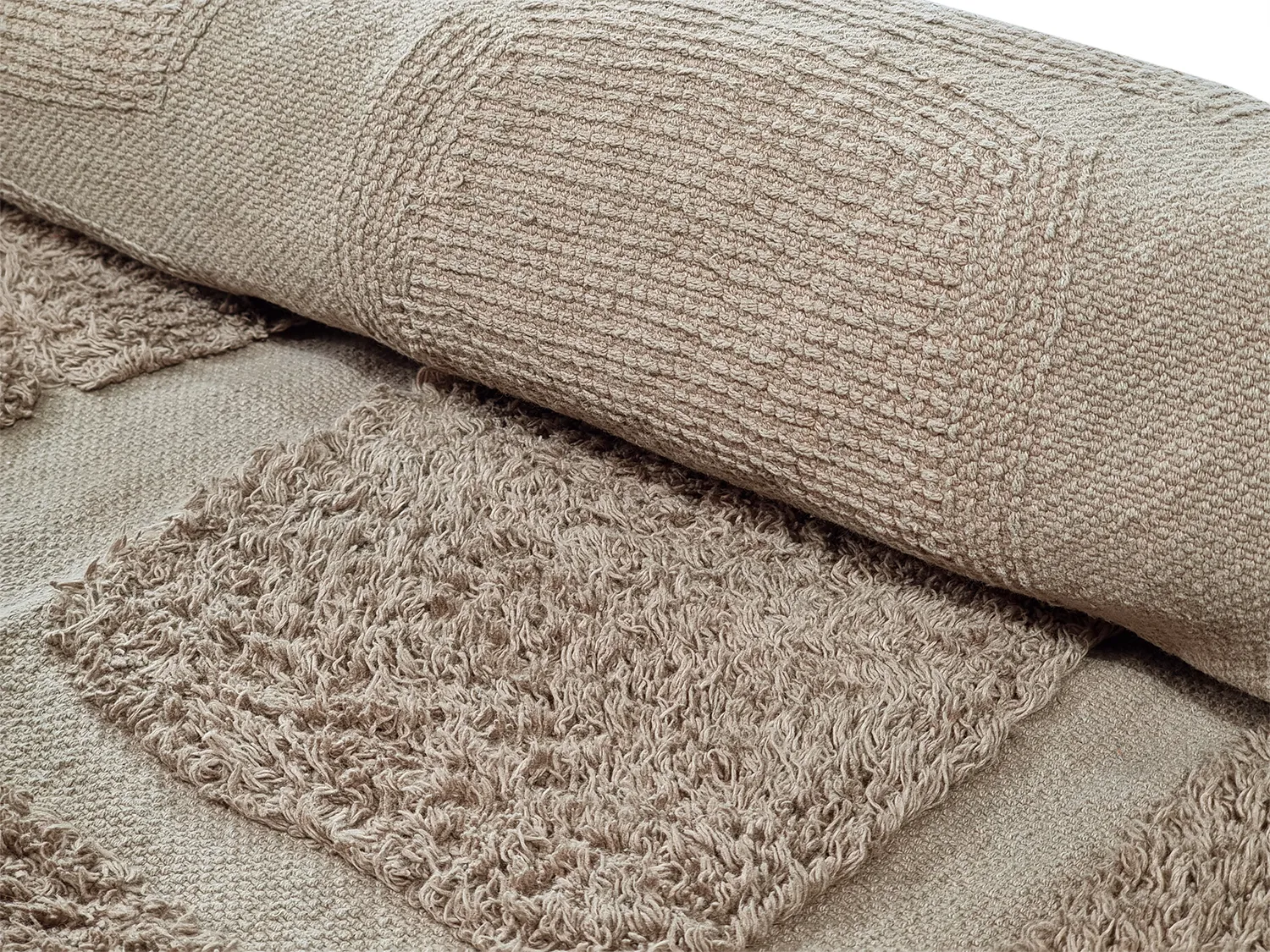 Ryatæpper - Salem Natural Cotton Shaggy (taupe)