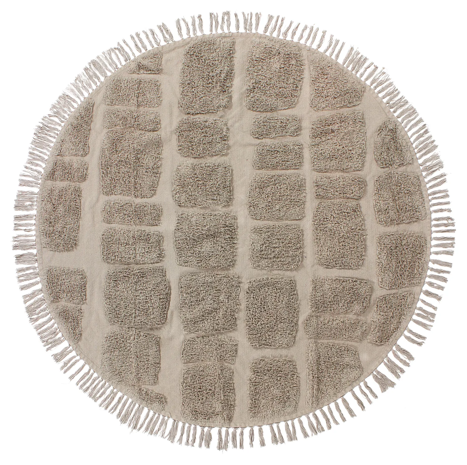 Runde tæpper - Salem Natural Cotton Shaggy (taupe)