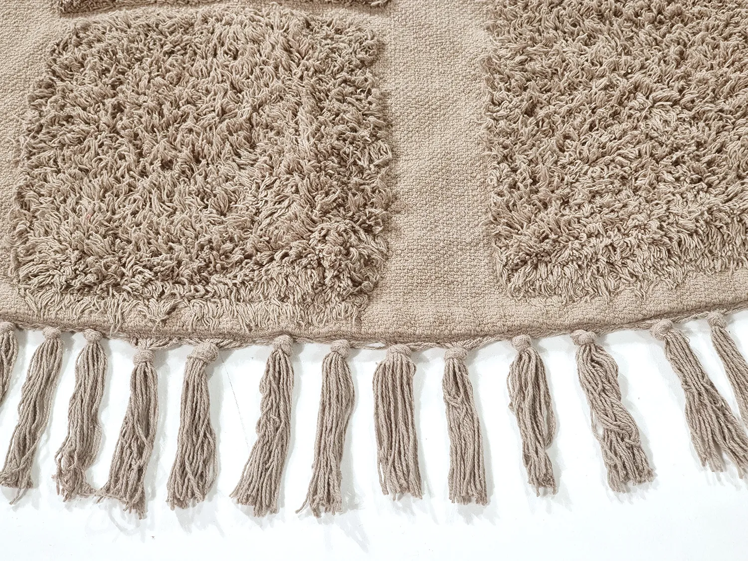 Runde tæpper - Salem Natural Cotton Shaggy (taupe)
