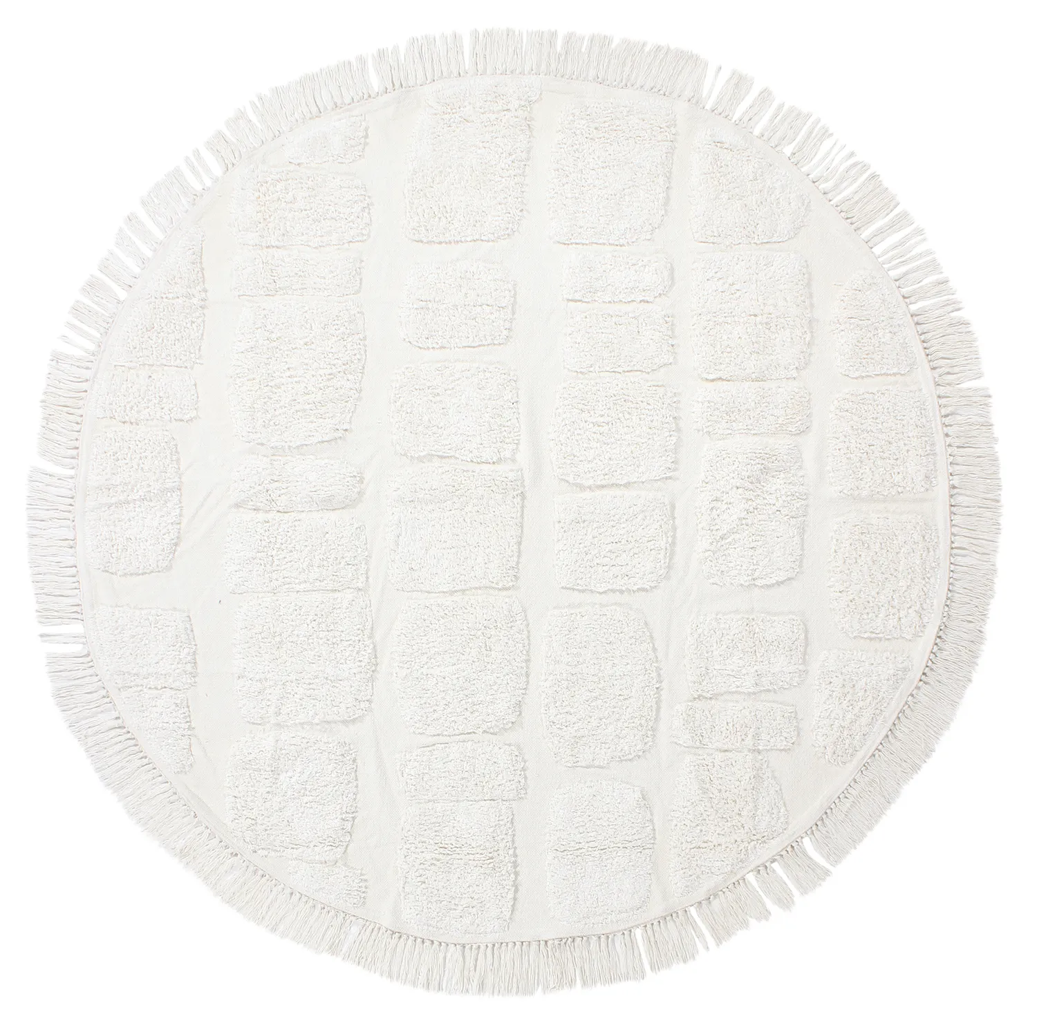 Runde tæpper - Salem Natural Cotton Shaggy (offwhite)