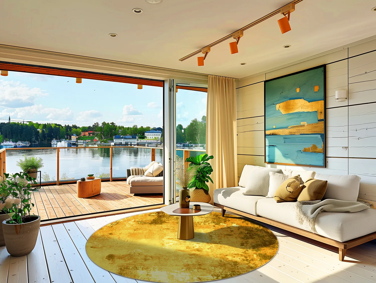 Rundt tæppe - Salitto (guld)