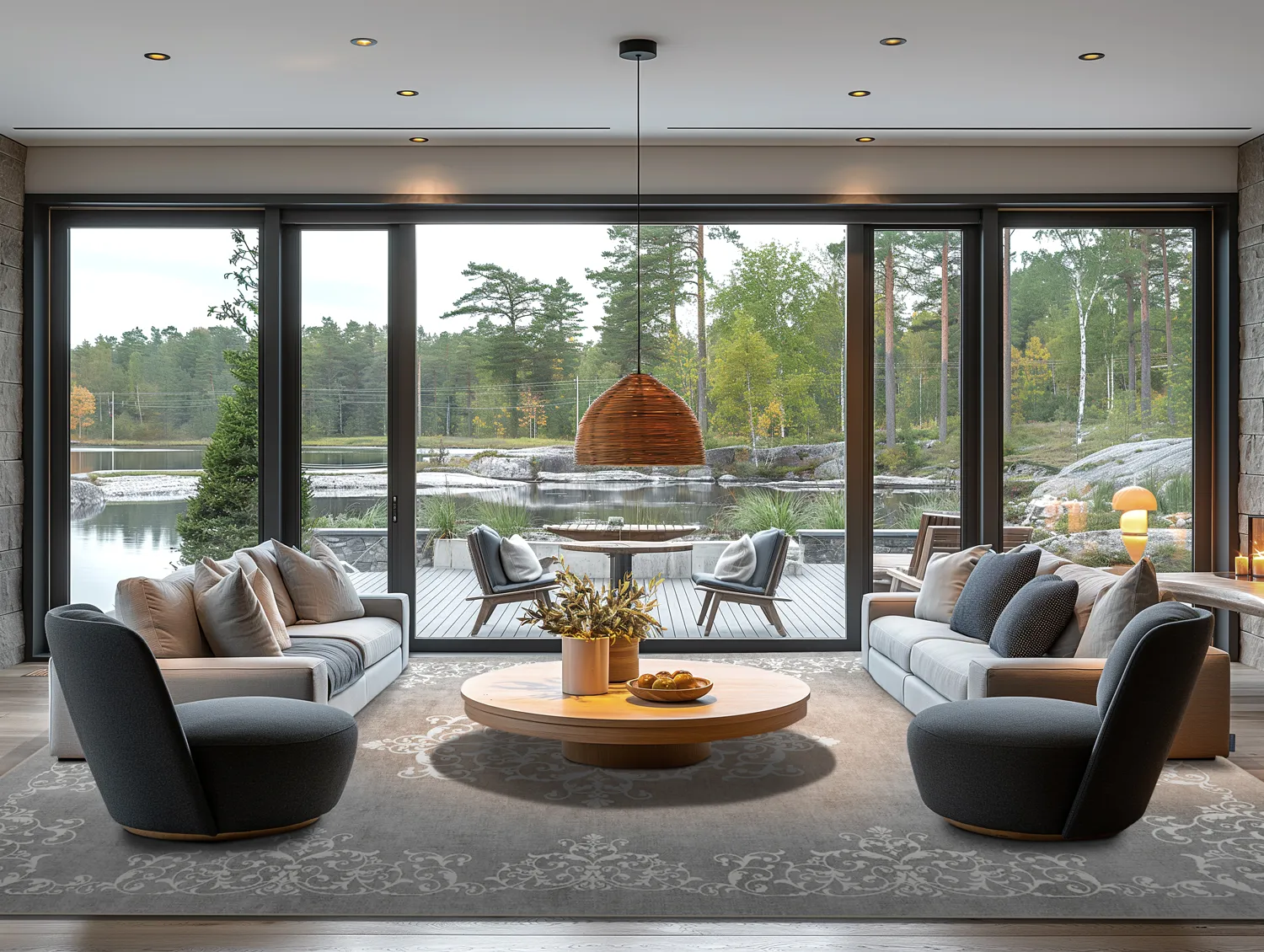 Wilton-tæppe - Santi (grå/hvid)