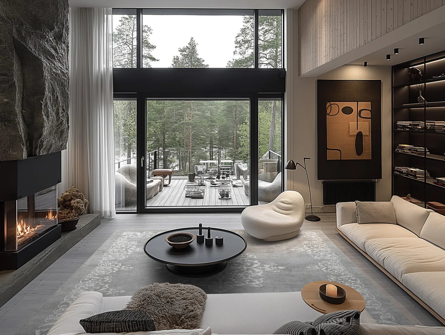 Wilton-tæppe - Santi (grå/hvid)