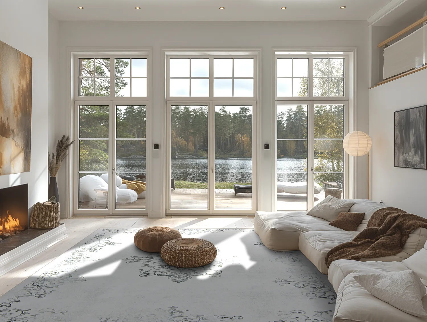 Wilton-tæppe - Santi (hvid/grå)