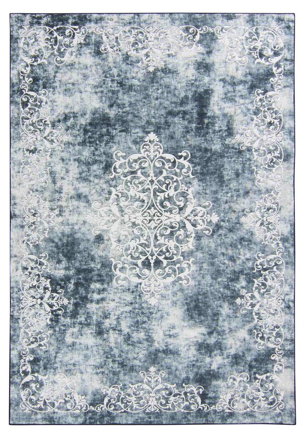 Wilton-tæppe - Santi (blålig grå/hvid)