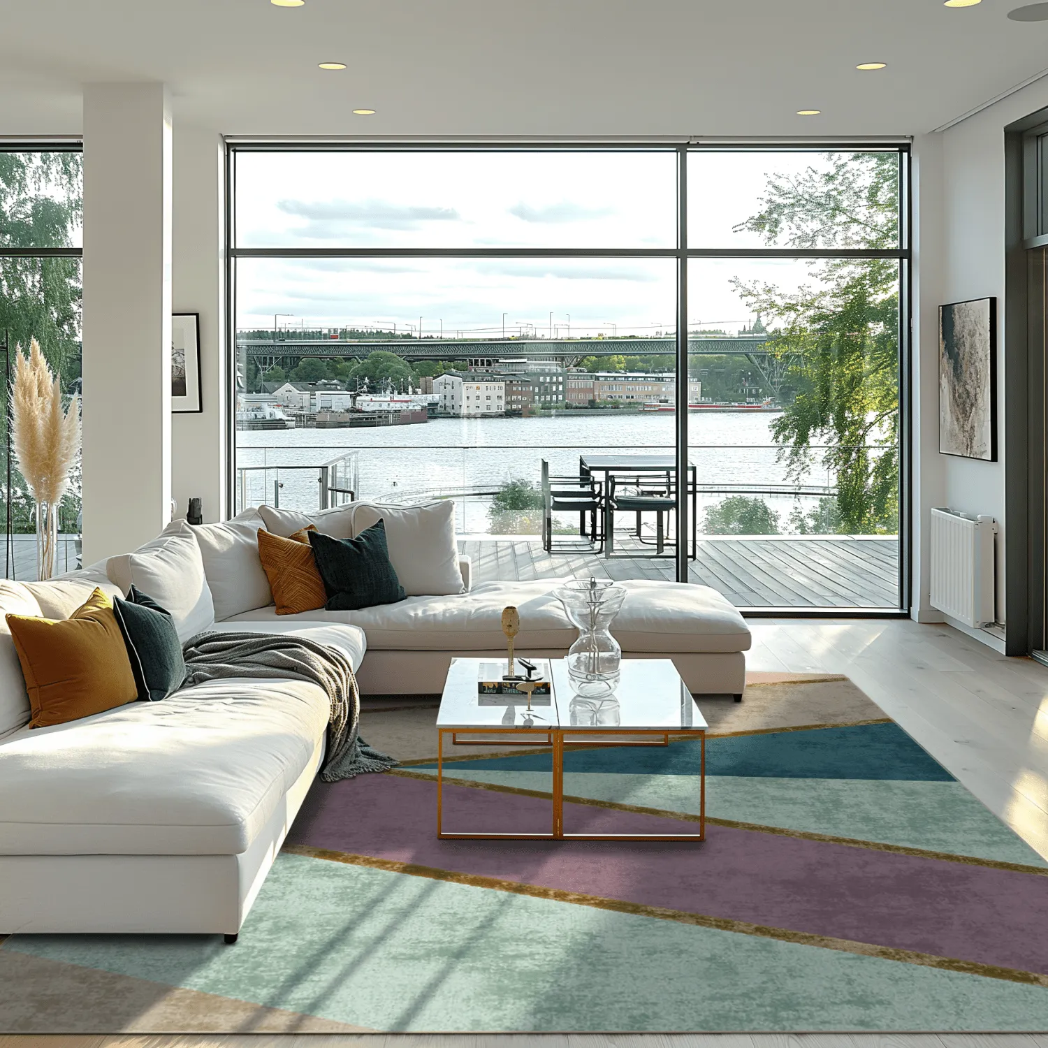 Wilton-tæppe - Sanya (blå/multi)