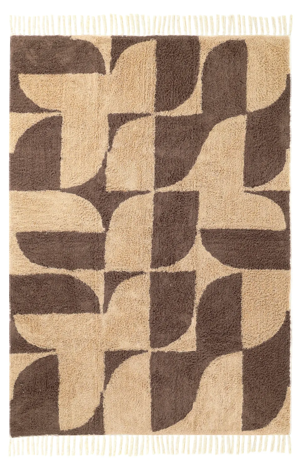 Ryatæpper - Siberia Natural Cotton Shaggy (beige/brun)