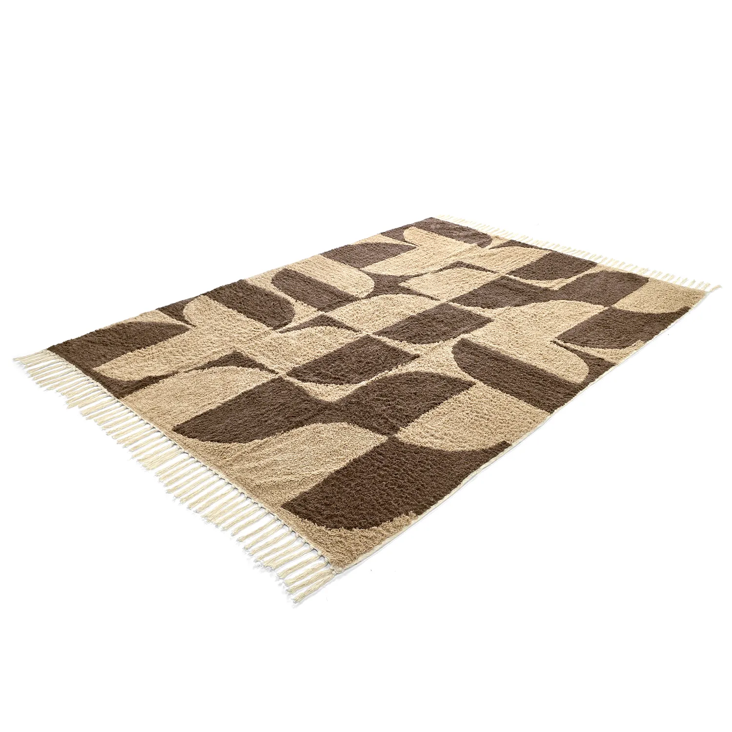 Ryatæpper - Siberia Natural Cotton Shaggy (beige/brun)